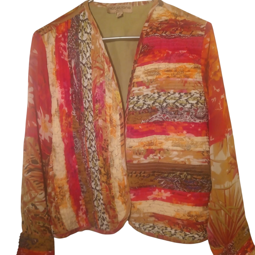 Notations Red and Orange Artistic Blazer